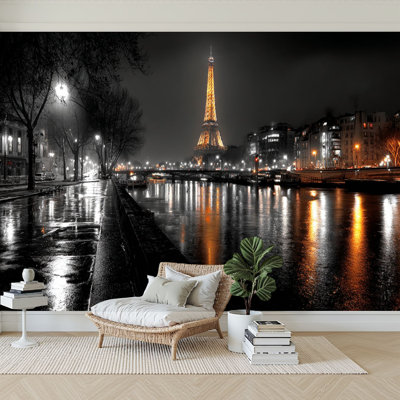 Papier peint adhésif auto-adhésif moderne pour la chambre à coucher Tour Eiffel Paris