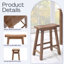Alessandro Counter Stool with Solid Wood Frame-710891705-710891685-752409215