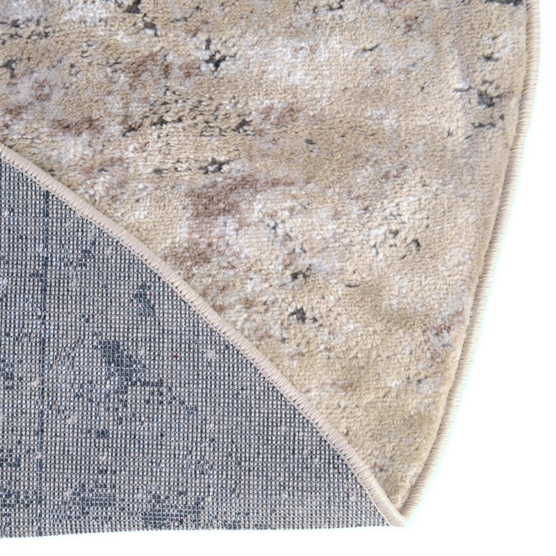 Tapis traditionnel Geddis couleur chameau, Rond 5 pi 3 po
