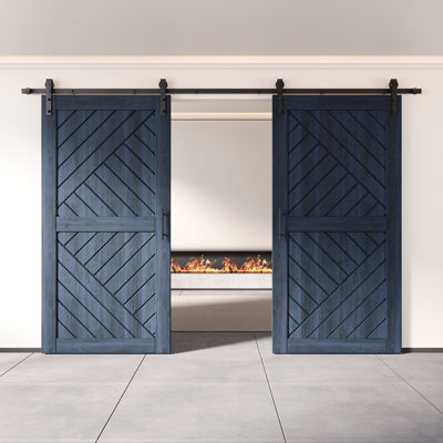 Portes de grange géométriques non assemblées et finies 26 po x 80 po Homquer de Homacer