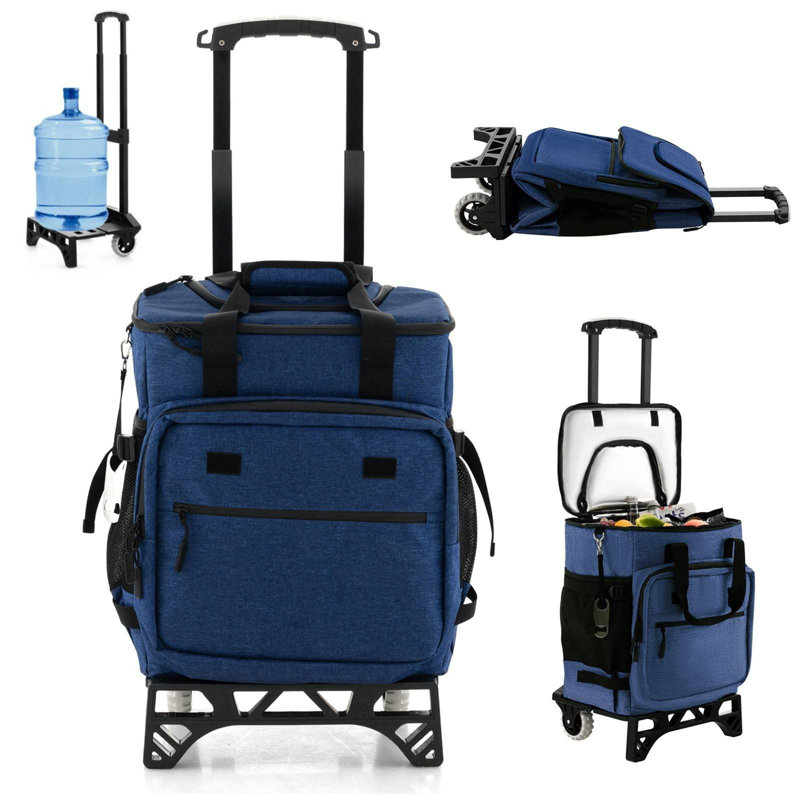 Luch 40L Picnic Tote Bag Cooler with wheels, Blue