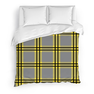 Manta Polyester Twill Plaid Duvet Cover Set