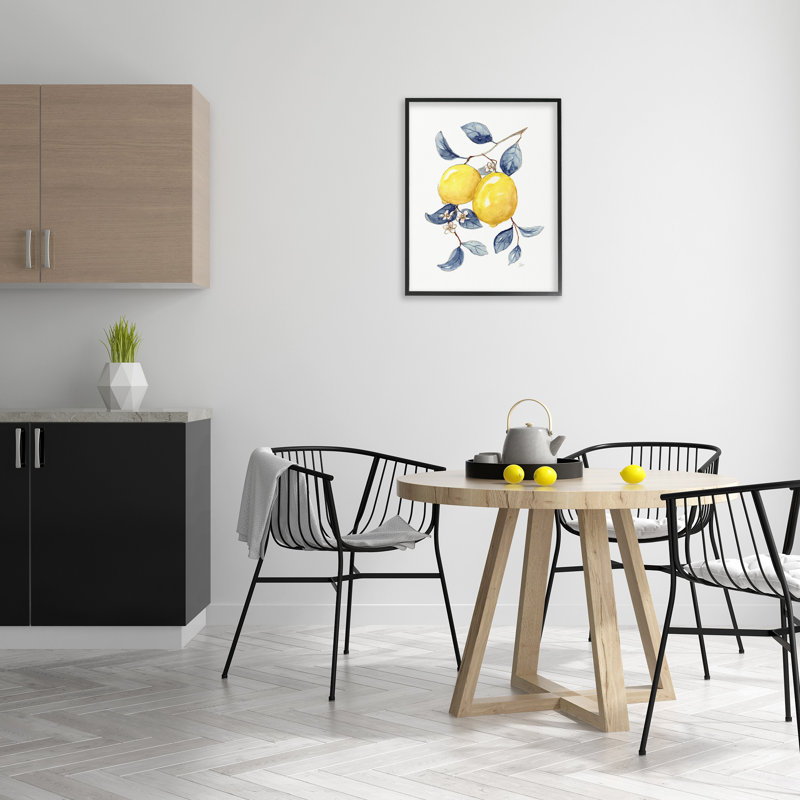 «Minimal Lemon Fruits», art de la giclée encadrée par Nan, H 30 po x l 24 po, Giclée encadrée noir minuit