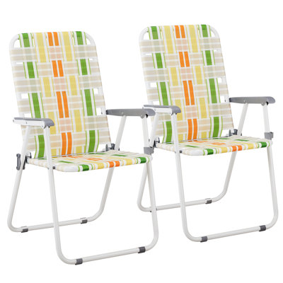 Patio Steel Folding Beach Chair (Set Of 2)