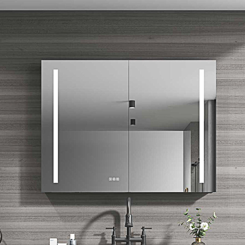 Grande armoire à pharmacie à DEL avec miroir, armoire d'entrée