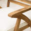 Ensemble repas d'extérieur 3 pièces en bois d'acacia avec coussins crème