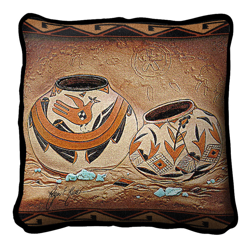 Coussin décoratif en coton Zuni Pottery