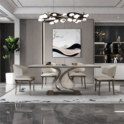 Modern simple stainless steel dining table sets