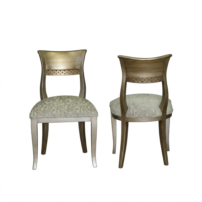 Chaise d'appoint rembourrée gris clair Charles