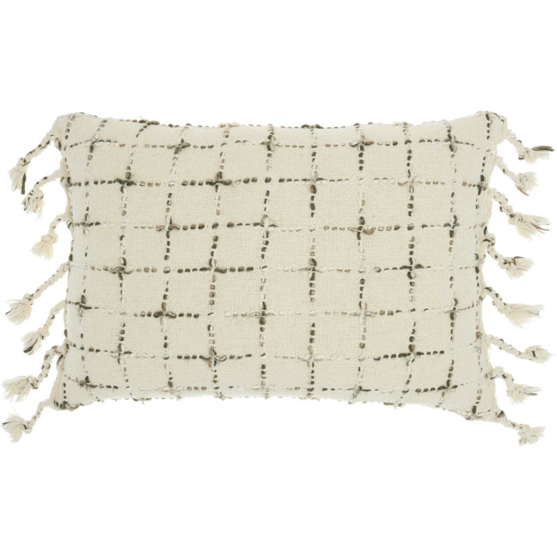 Geometric Cotton Throw Pillow, 14" x 20"