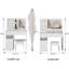 Table de meuble-lavabo de 41 po avec tiroir à gauche 41 po + tabouret rembourré, très grand miroir à DEL à commande tactile, interrupteur 3 couleurs, commode de rangement haute capacité multi-couches, convient aux grands espaces-824776520