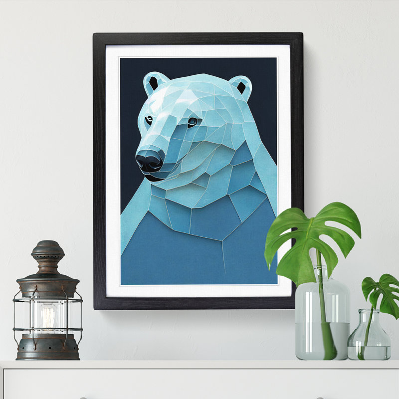 FRM-V0523-1889X Polar Bear Ice - Picture Frame Print, Walnut