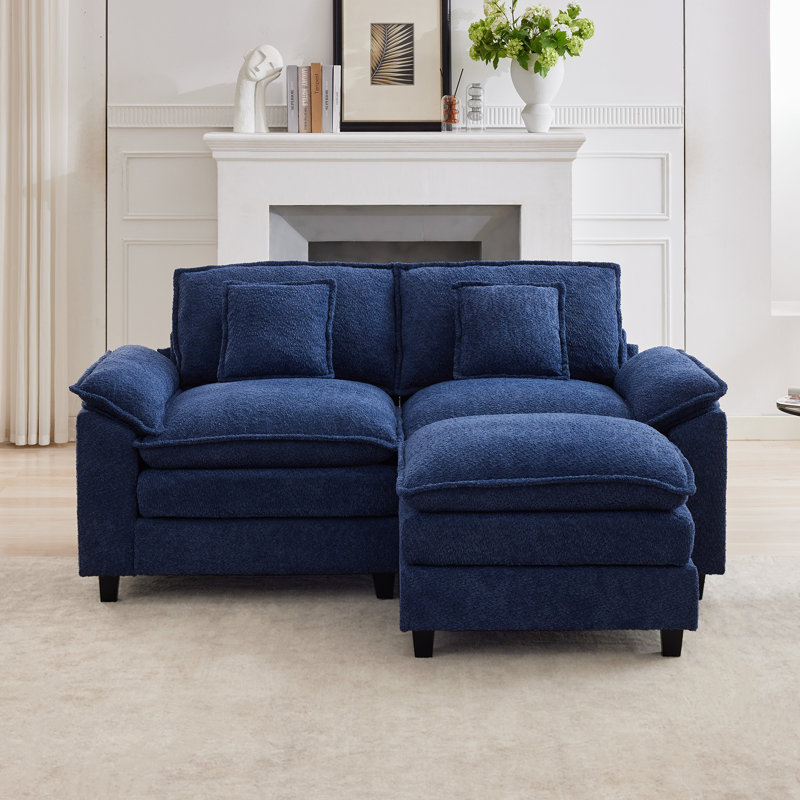 Modern Style 69.4" Modular Sofa, Navy