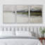Mountains And Rivers " Tranquil Waterscape Serene Lake Calming Watercolor Scenery Illustration Rustic Artwork Ultra " 3 - Pieces-98697068-98697066