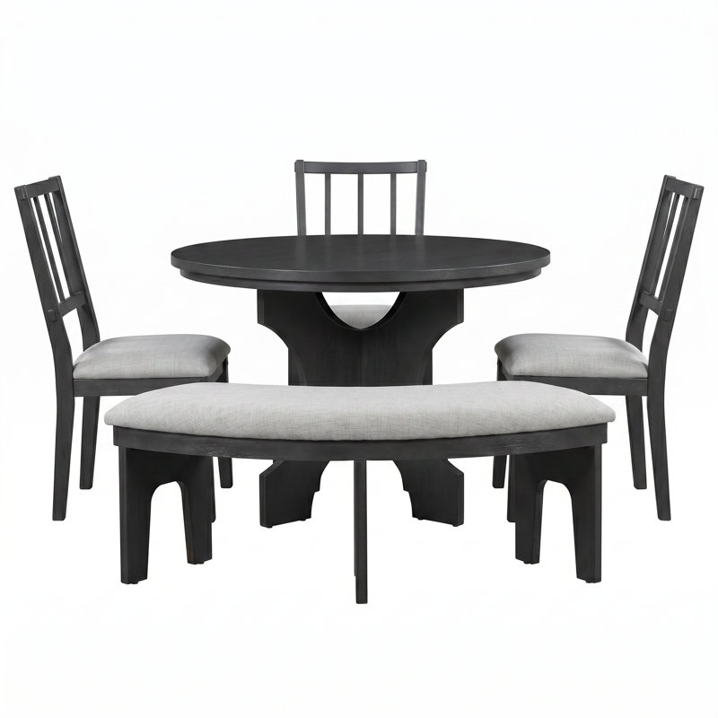 Ensemble de table de salle à manger 5 pièces Rustic Charm, Gray