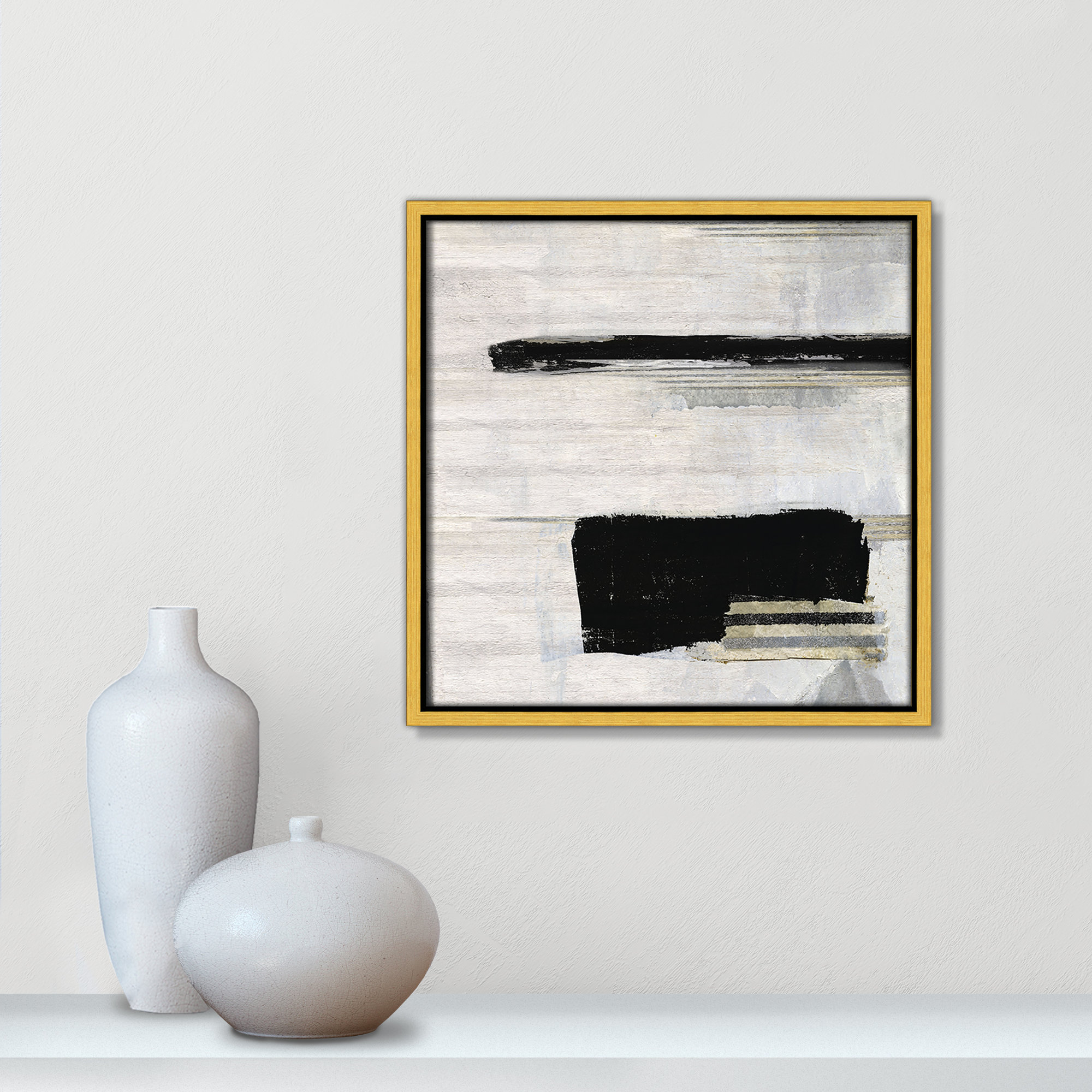 La Bande II Print by Sally Swatland, 13.5" H x 13.5" W, Gold