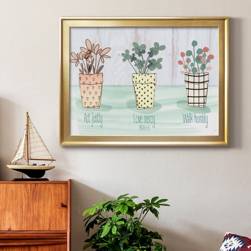 " Act Justly " Painting Print, 22.5" H x 30.5" W x 1" D, Gold Framed, No Mat