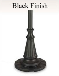 Lampadaire européen 1 lumière 85 po, Noir