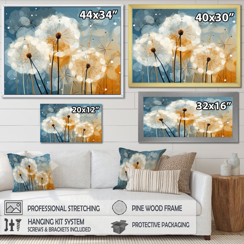 Dandelion Natures Sunbursts I - Dandelion Wall Art, 16" H x 32" W, Wrapped Canvas
