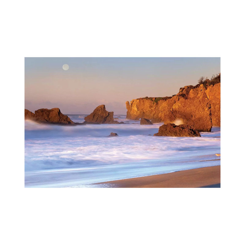 Seastacks And Full Moon At El Matador Beach, California by Tim Fitzharris - Gallery-Wrapped Canvas Giclée on Canvas, Canvas