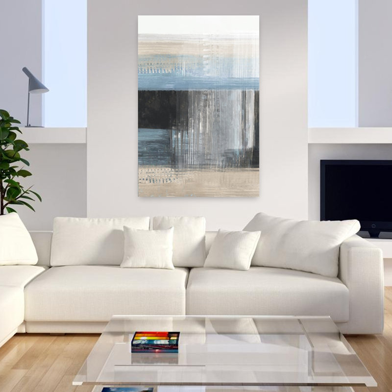 «Mute Horizons In Motion», paysage moderne abstrait, art, H 48 po x l 32 po