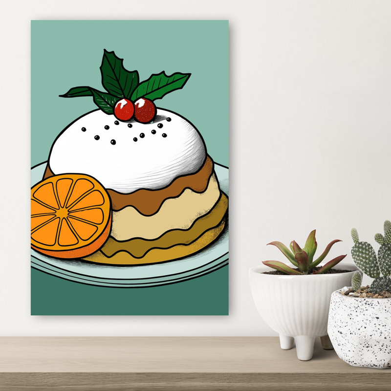 Festive Christmas Pudding Classic Traditional Contemporary Winter, impression d'art mural, 18" H x 12" W