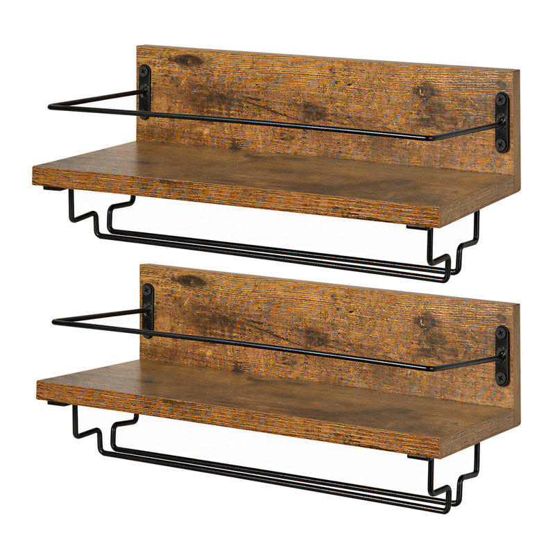 Wine Bottle & Glass Rack Brown