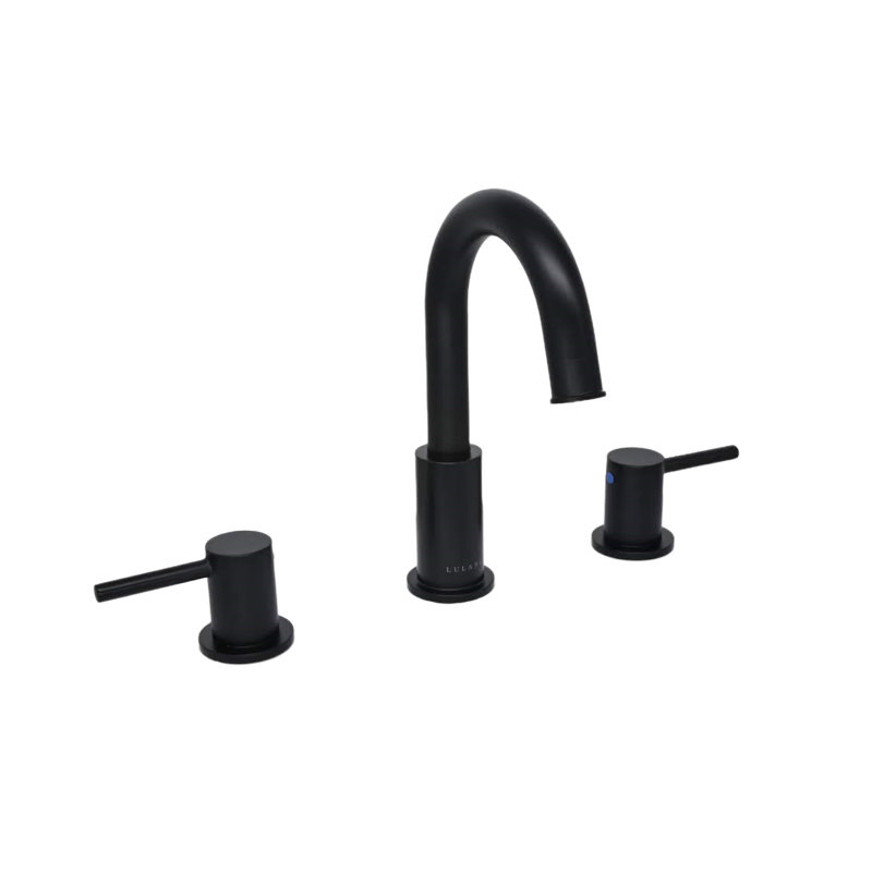 Lulani St. Lucia Widespread Bathroom Faucet with Drain Assembly, Matte Black