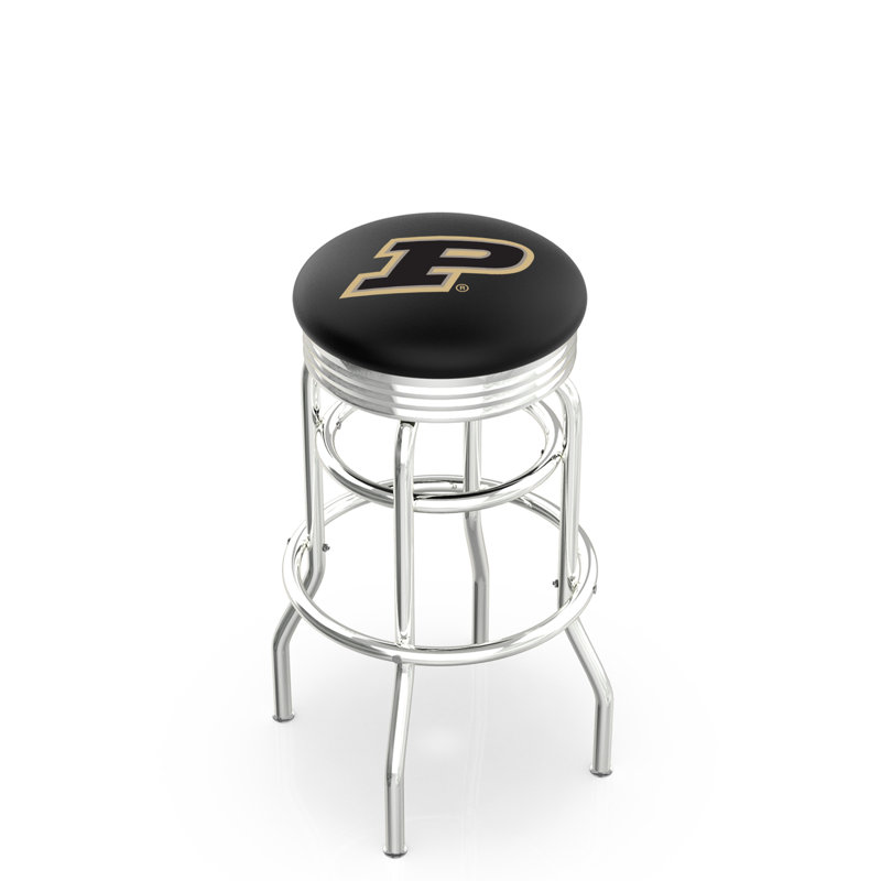 Tabouret de bar Logo Series, Tabouret de comptoir (siège d'une hauteur de 25 p, Double anneau chromé, Purdue