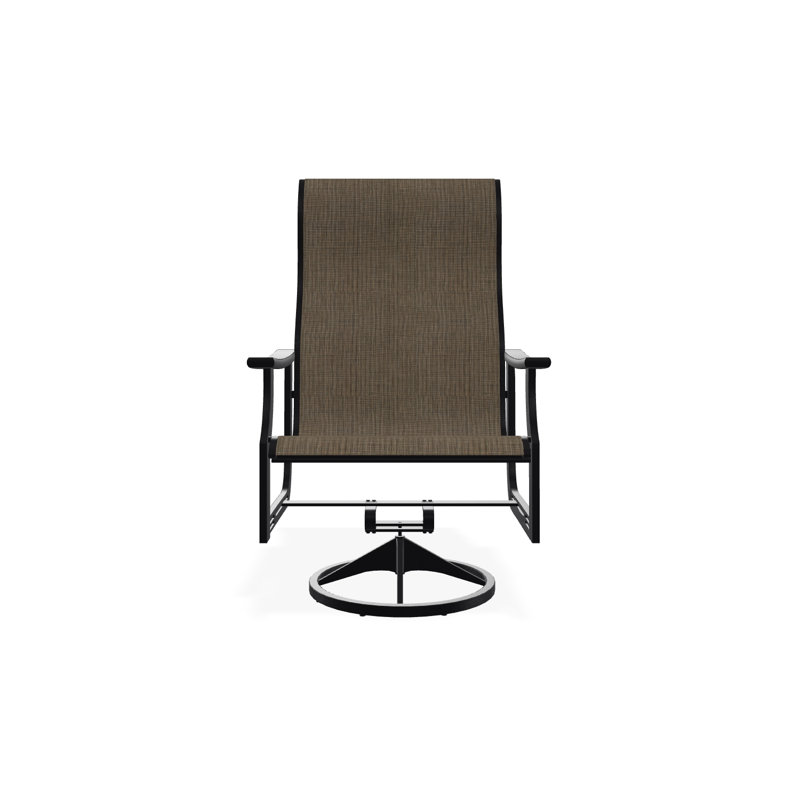 Chaise berçante pivotante en polymère de qualité marine St. Catherine Sling, Noir, Ombre Augustine