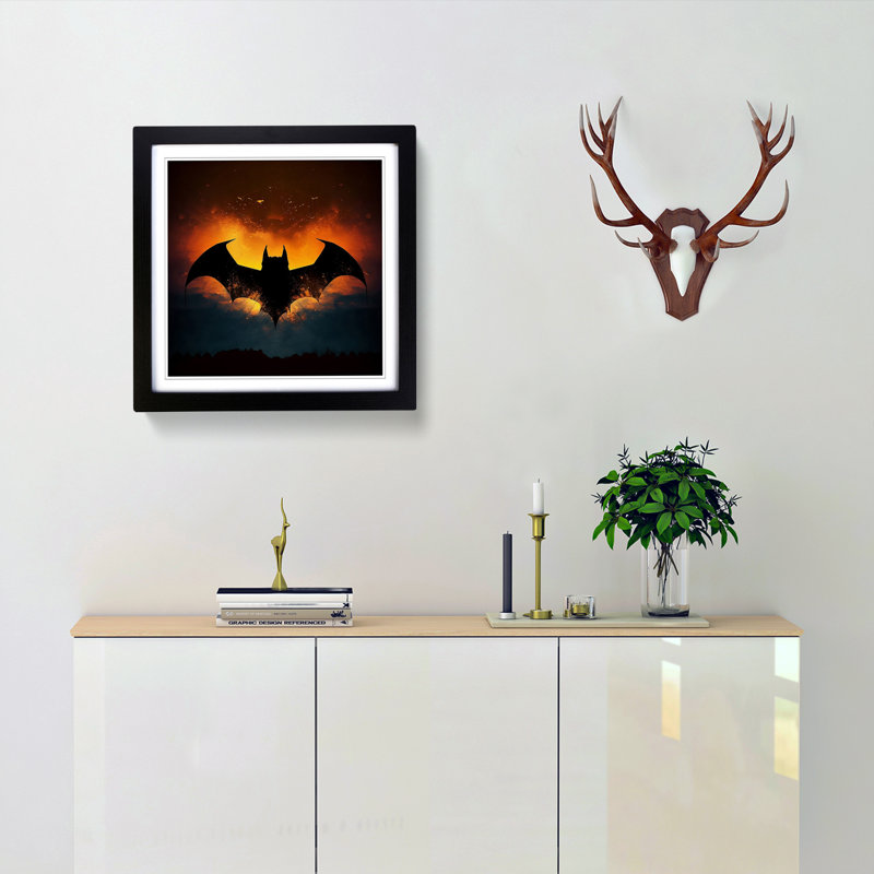 Bat Silhouette - Framed Print, Black