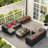 Dossena Wicker 3 - Person Modular Patio Conversation Sets with Cushions-1328985528