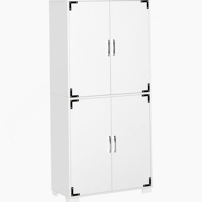 Garde-manger industriel blanc avec placard et tablettes