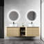 Meuble-lavabo mural 72 po avec lavabo d'art en céramique, 1 tablette de rangement, 4 portes à fermeture douce, contreplaqué, entretien facile