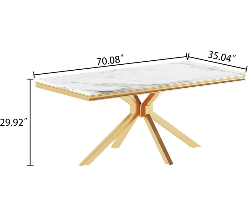 Dining Table with Dining Chairs, Gold, 3 Pieces: Table, 2 Chairs, Blue