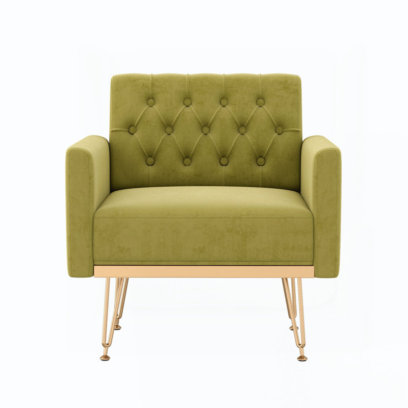 Chaises de lecture modernes capitonnées rembourrées, Vert