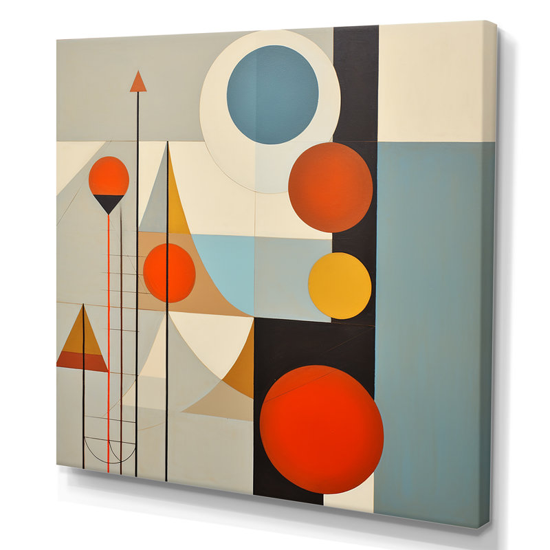 «Serendipity Abstract Mid-Century Geometrics I - Abstract Midcentury», art mural, H 16 po x l 16 po x P 1 po, Toile tendue