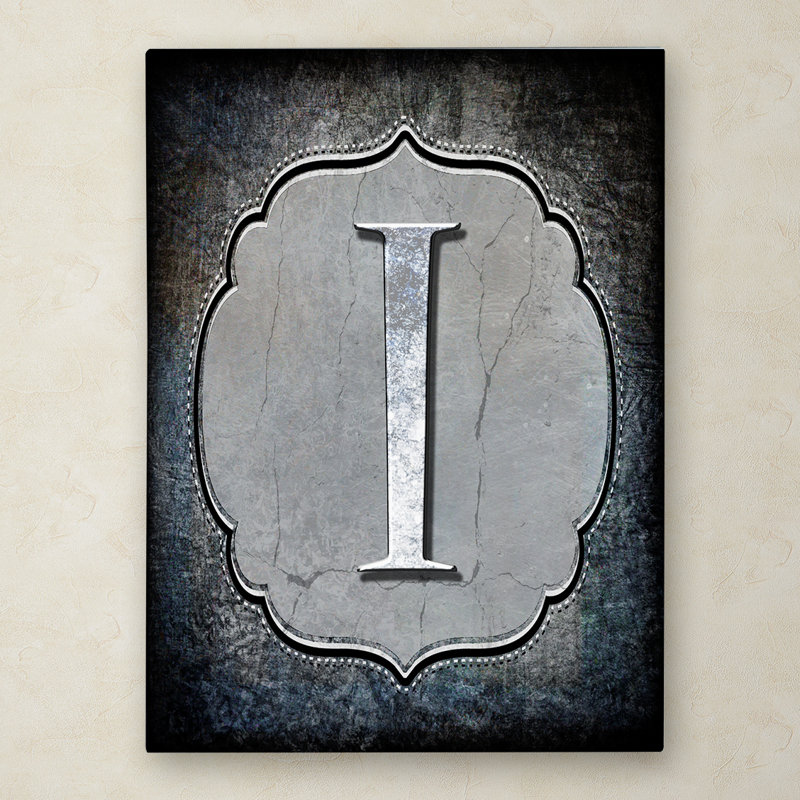 « letter i », art textuel sur toile tendue, H 19 po x l 14 po x P 2 po