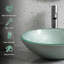 Vasque de salle de bain ronde en verre trempé texturé vert de 43 cm (17 po)