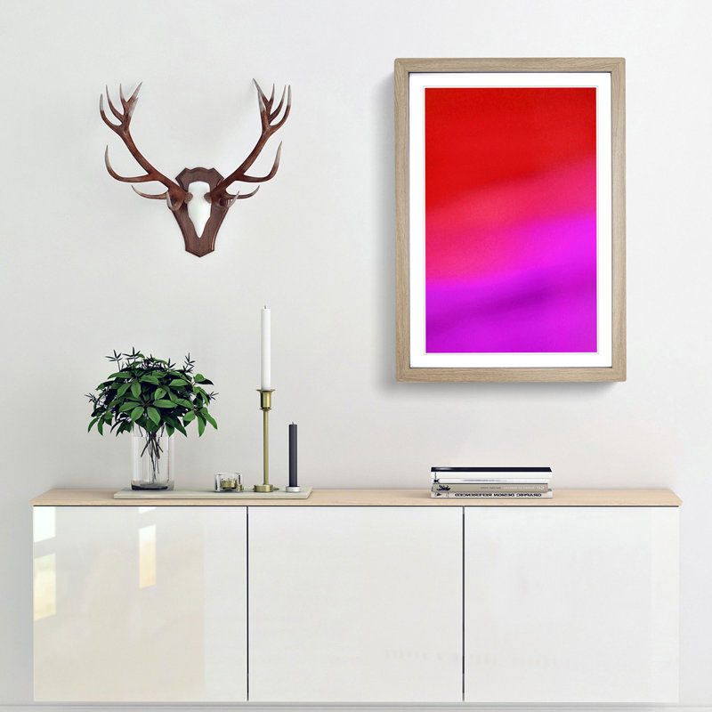 Colour Clash in Abstract - Picture Frame Graphic Art Print, Oak Framed, 87cm H x 62cm W x 2cm D