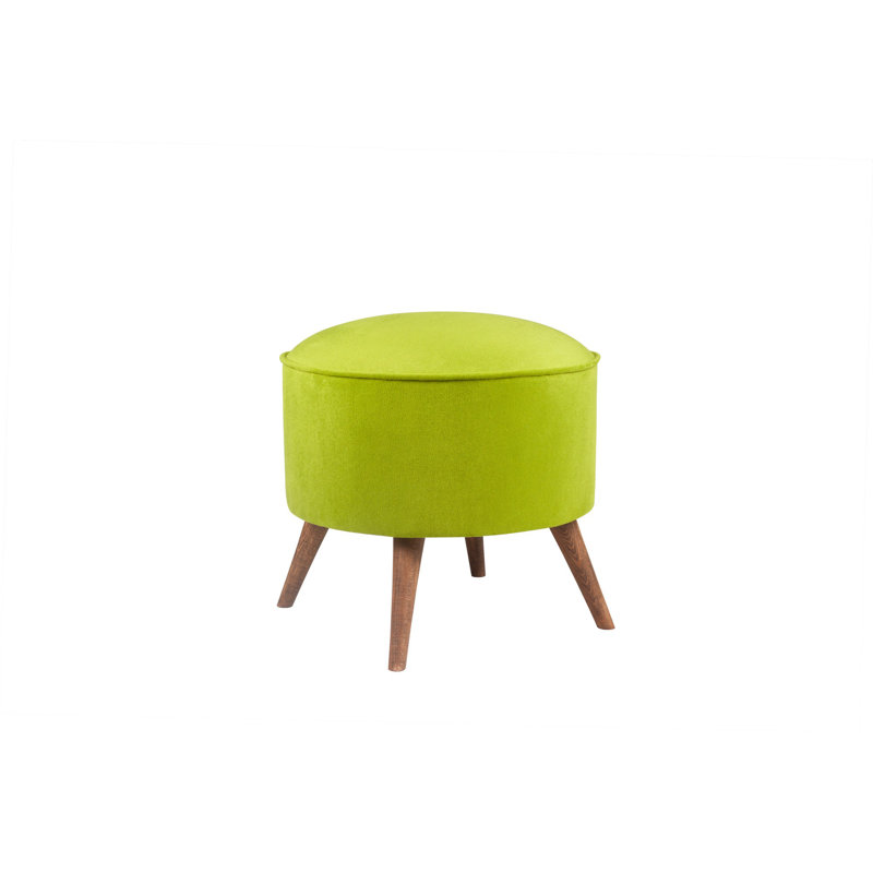 Pouf élégant avec structure en bois massif, vert arachide, 17,7 po x 17,7 po x 16,9 po | Tissu 100% polyester facile à nettoyer, mousse 32% pour plus de confort | Parfait pour la décoration de salon, de chambre à coucher ou de bureau à domicile