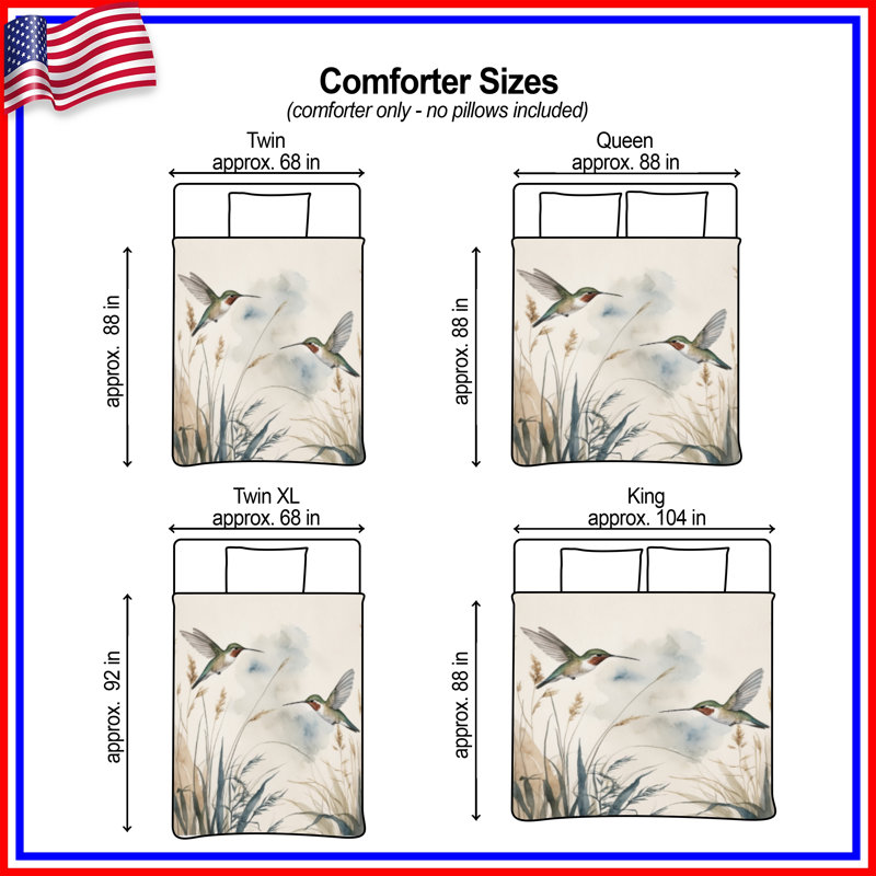 Hummingbirds In Flight Comforter, Twin Extra Long
