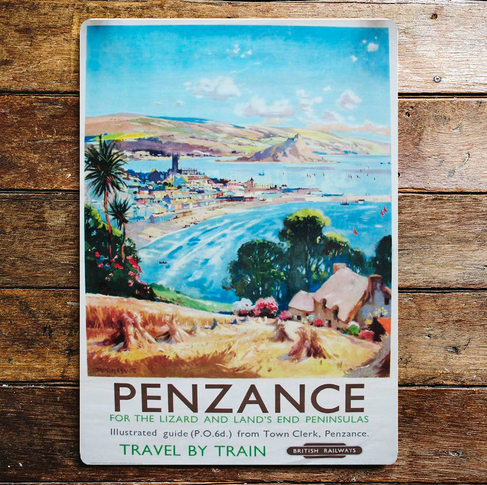 Penzance Travel By Train British Railways - Metal Sign