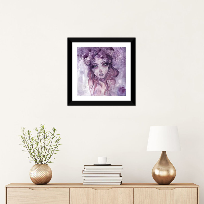 « cher cœur », impression sur toile, H 16 po x l 16 po x P 1 po, Papier d'art encadré noir, Blanc