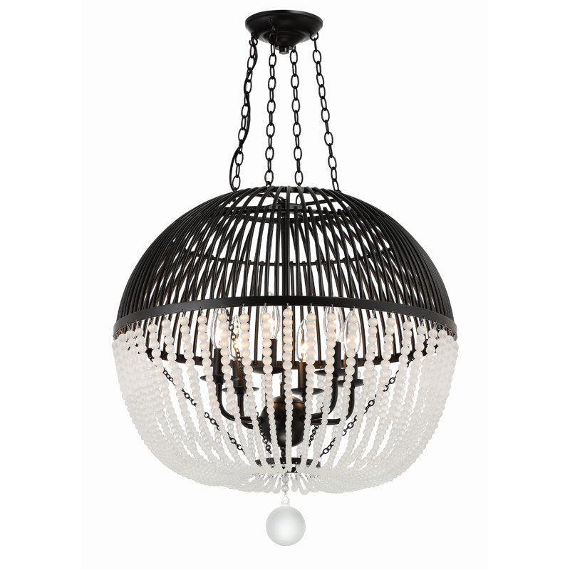 Luminaire suspendu noir mat 6 lumières Juarez