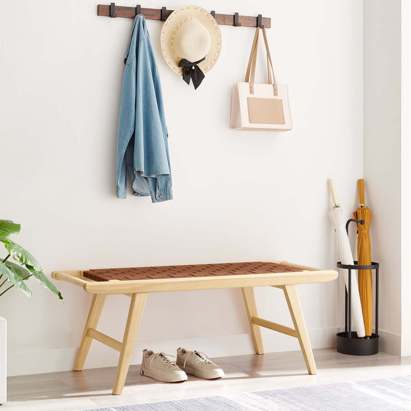 Banc en similicuir 47 po Saoirse, Brun, Naturel