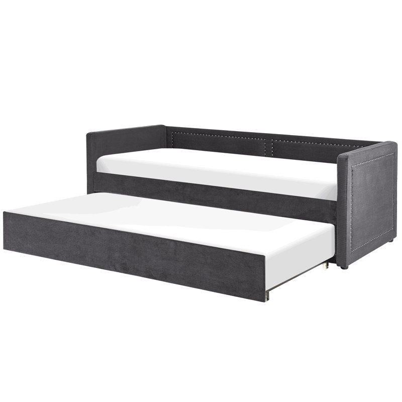 Airianna Upholstered Daybed with Trundle, Grey