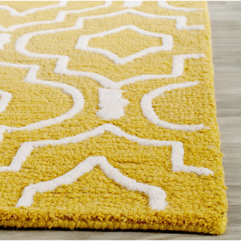 Cannen Hand Tufted Wool Geometric Rug, Round 6'