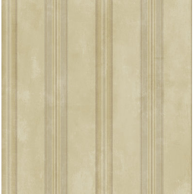 Seabrook Designs Light Taupe & Metallic Beige Adelaide Washed Stripe Unpasted Wallpaper