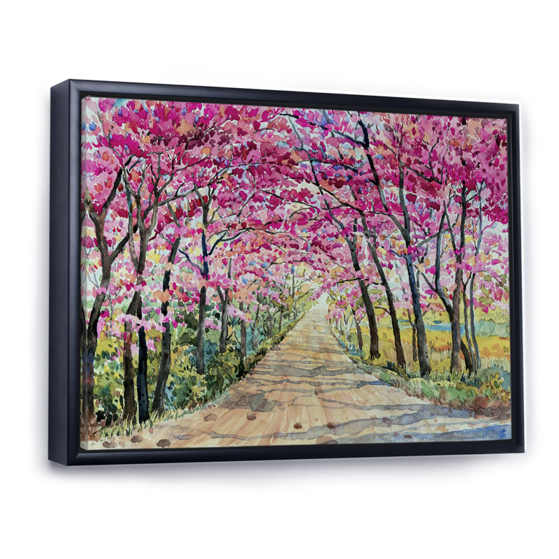 «Path To The Enchanted Pink Forest», reproduction sur toile flottante, H 8 po x l 12 po, Reproduction avec cadre flottant